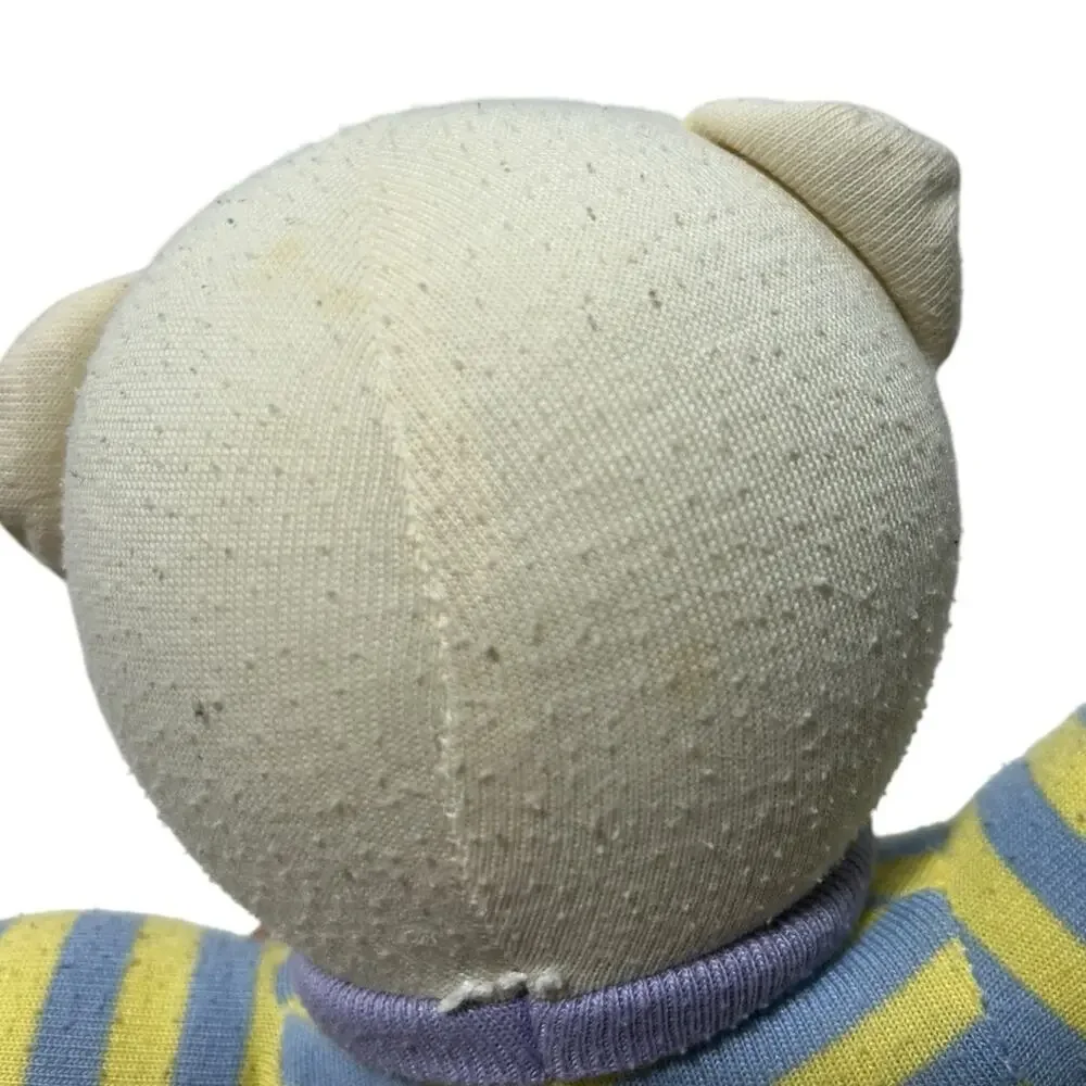 North American Bear Company Teddy Bear Plush Blue Yellow Striped Buttons